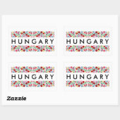 hongarije symbool naam tekst folk modit tradit rechthoekige sticker (Vel)