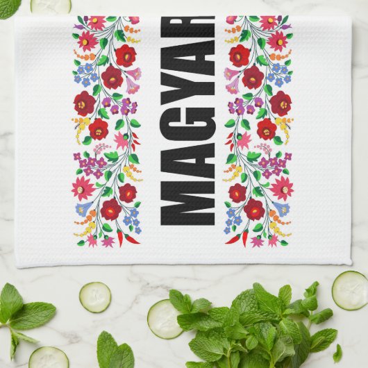 hongarije symbool naam tekst folk modit tradit theedoek (Gevouwen)