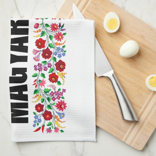 hongarije symbool naam tekst folk modit tradit theedoek (Quarter Fold)