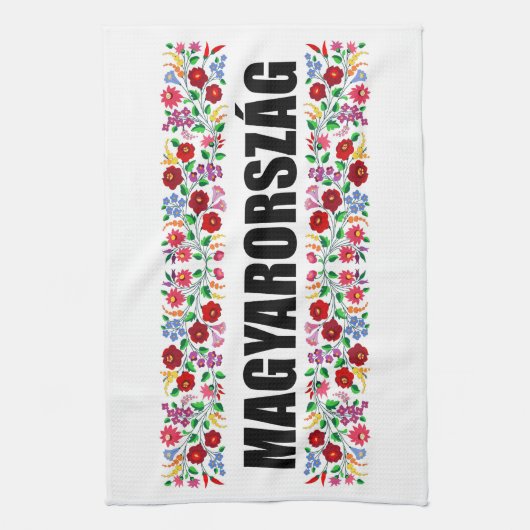 hongarije symbool naam tekst folk modit tradit theedoek (Verticaal)