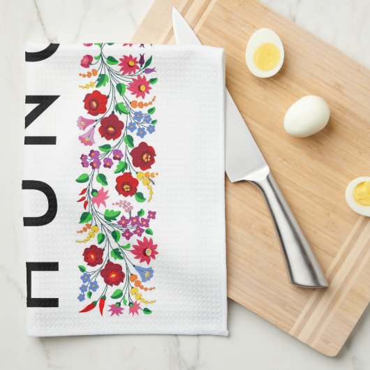 hongarije symbool naam tekst folk modit tradit theedoek (Quarter Fold)