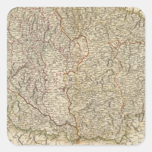 Hongarije, Transsylvanië, Kroatië Vierkante Sticker (Voorkant)