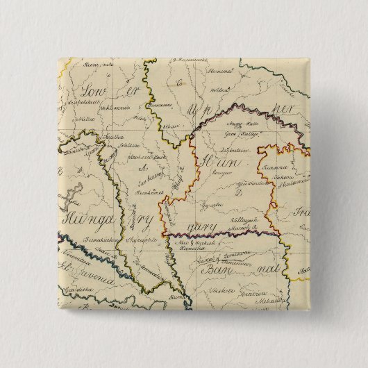Hongarije, Transsylvanië Vierkante Button 5,1 Cm (Voorkant)