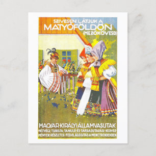  Hongarije Travel Poster Briefkaart