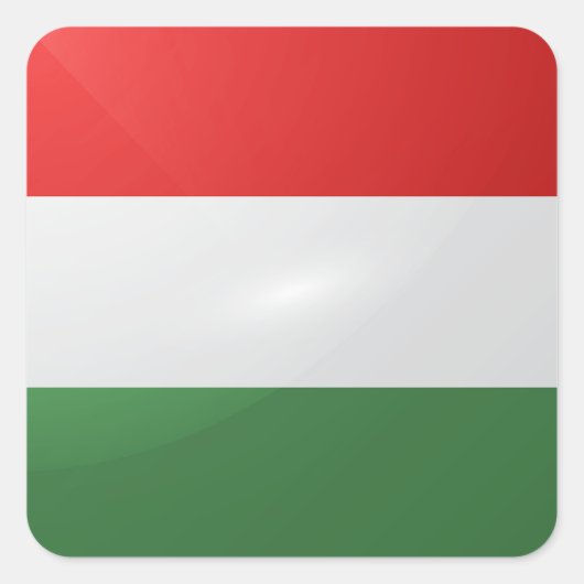 Hongarije vierkante glossy vlag vierkante sticker (Voorkant)