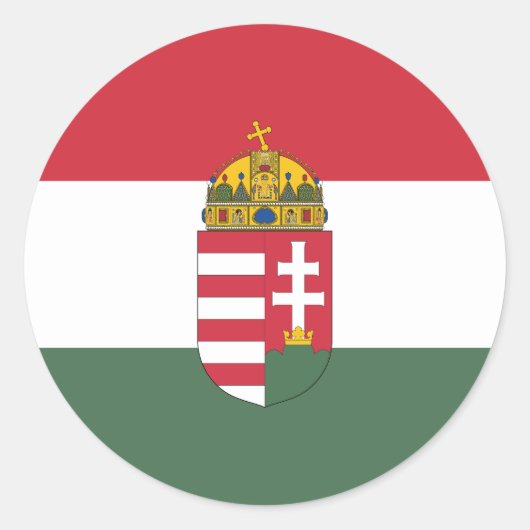Hongarije Vlag Classic Ronde Sticker (Voorkant)