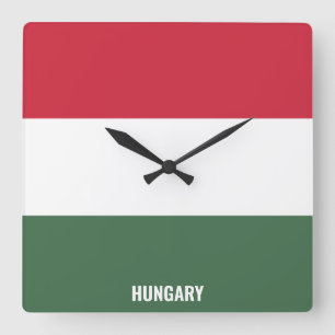 Hongarije vlag Dazzling Patriotic Vierkante Klok