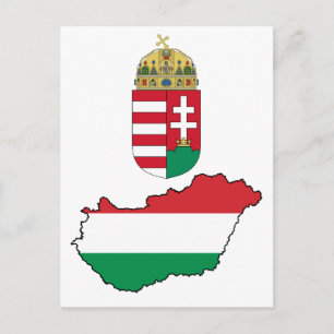 Hongarije - vlag Kaart HU