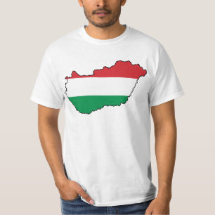 Hongarije - vlag Kaart HU T-shirt
