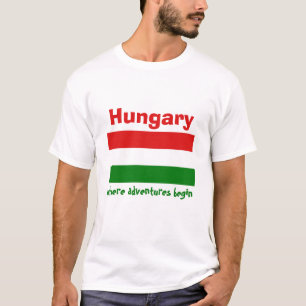Hongarije vlag + kaart + tekst T-shirt