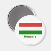 Hongarije Vlag met naam Magneet (Voorkant / Achterkant)