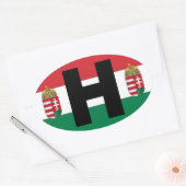 Hongarije Vlag Ovaal Ovale Sticker (Envelop)