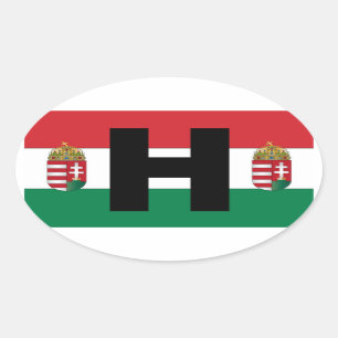 Hongarije Vlag Ovaal Ovale Sticker