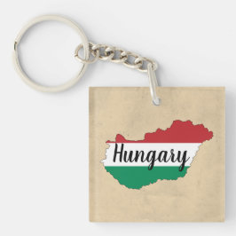 Hongarije Vlag Silhouet Sleutelhanger