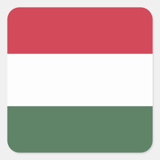 Hongarije Vlag Vierkante Sticker (Voorkant)