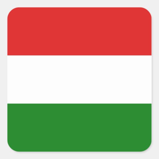 Hongarije-vlaggen Vierkante Sticker (Voorkant)