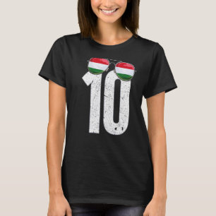Hongarije Voetballer Nummer 10 Hongaarse vlag T-shirt