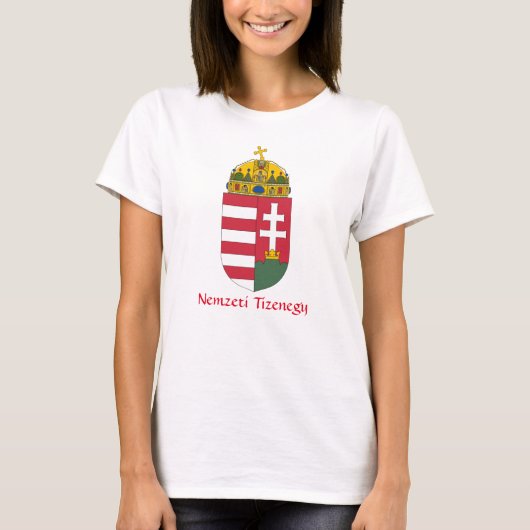 Hongarije Wapenmunt Nemzeti Tizenegy T-Shirt (Voorkant)