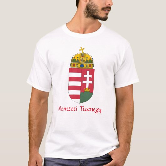 Hongarije Wapenmunt Nemzeti Tizenegy T-Shirt (Voorkant)