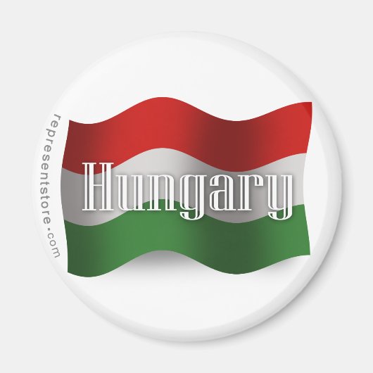 Hongarije Waving Flag Magneet (Voorkant)