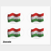 Hongarije Waving Flag Ovale Sticker (Vel)