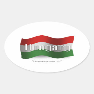 Hongarije Waving Flag Ovale Sticker