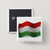 Hongarije Waving Flag Vierkante Button 5,1 Cm (Voorkant /achterkant)