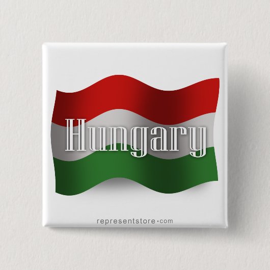 Hongarije Waving Flag Vierkante Button 5,1 Cm (Voorkant)