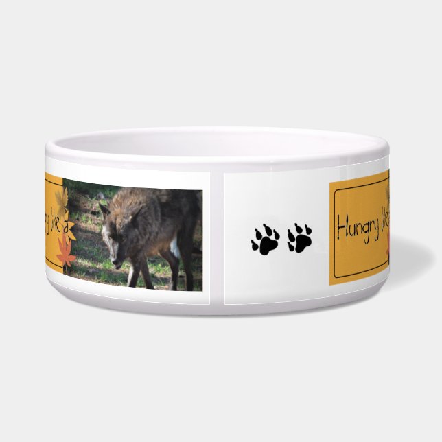 Honger als een Wolf Dog Food Dish Voerbakje (Achterkant)