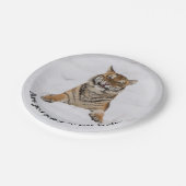 Honger, ga je dat eten? papieren bordje (Gekanteld)