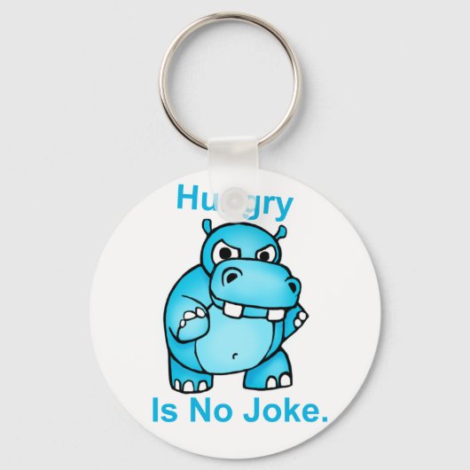 Honger is geen Joke. Hippo Sleutelhanger (Voorkant)