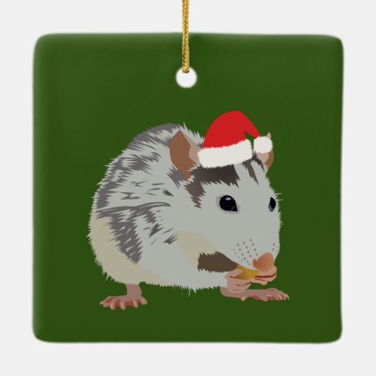 Honger kerstritme keramisch ornament (Achterkant)