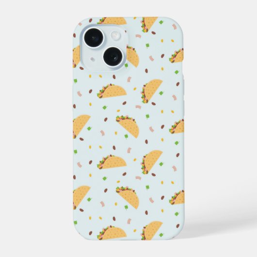 Honger naar taco's patroon iPhone 15 case (Achterkant)