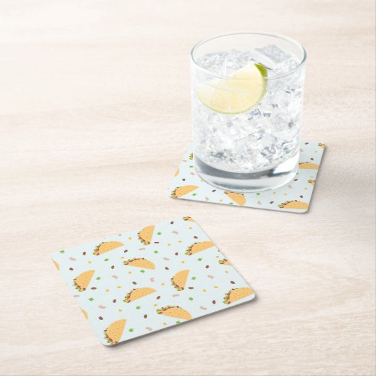 Honger naar taco's patroon kartonnen onderzetters (Insitu)