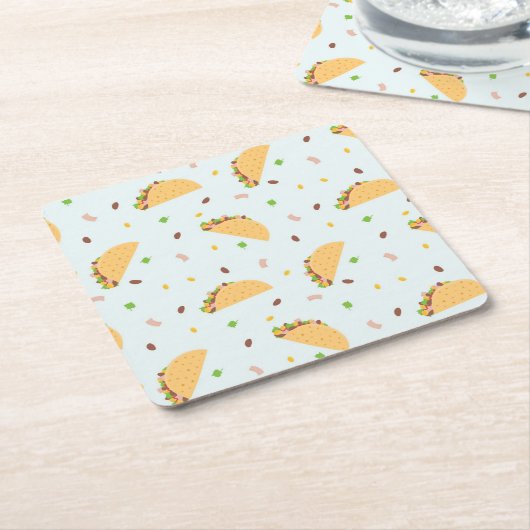 Honger naar taco's patroon kartonnen onderzetters (Schuin)