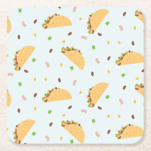 Honger naar taco's patroon kartonnen onderzetters (Voorkant)
