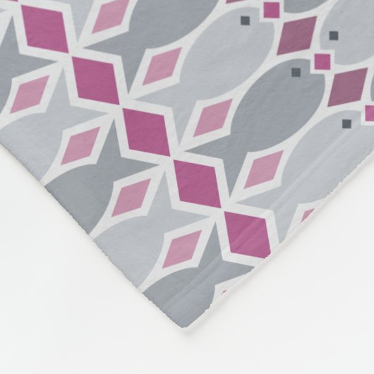 Honger Vis grijs en roze patroonvlies Fleece Deken (Hoek)