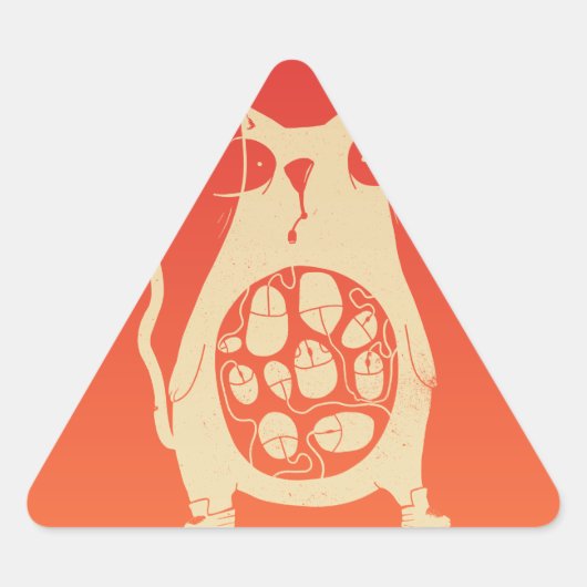 Hongerende kat heeft honger sticker (Voorkant)