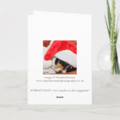 Hongerhond in Santa Hat-kerstKaart Feestdagen Kaart (Achterkant)