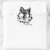 hongerig als de wolf ronde sticker (Tas)