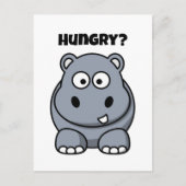Hongerig Hippo Grappig Kinder Hippopotamus Cartoon Briefkaart (Voorkant)