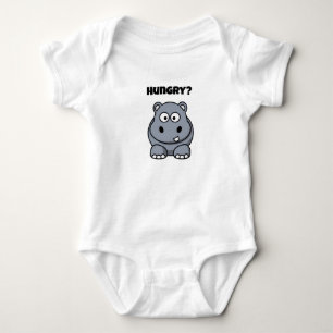 Hongerig Hippo Grappig Kinder Hippopotamus Cartoon Romper