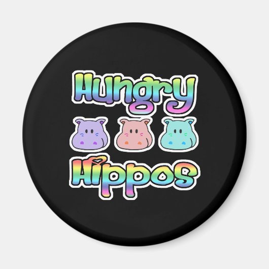 hongerig hippos magneet (Voorkant)