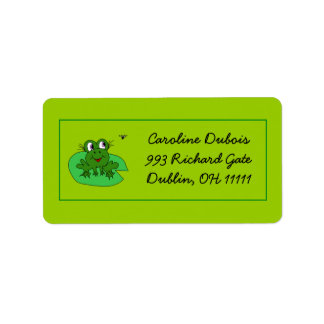 Hongerig Meisje Kikker met Vlieg Groen Aangepast A Etiket