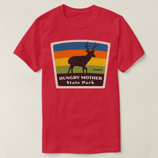 Hongerig Moeder State Park Virginia Roaming Herten T-shirt (Design voorkant)