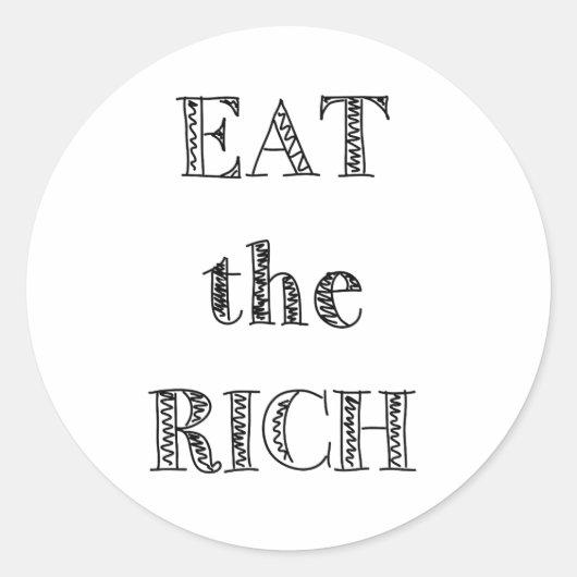 hongerig ronde sticker (Voorkant)