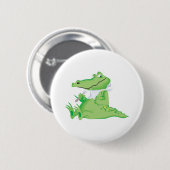 hongerige alligator ronde button 5,7 cm (Voorkant /achterkant)