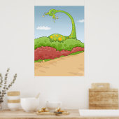 hongerige brontosaurusscène poster (Keuken)