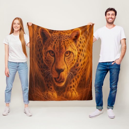 Hongerige Cheeta Fleece Deken (In situ)