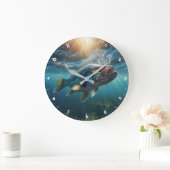 Hongerige grote mond zwarte bas op de jacht klok (Huis)